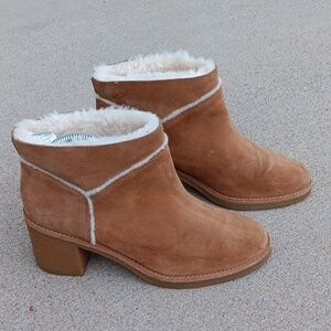 UGG Kasen Suede Leather Heeled Ankle Boots Womens 10